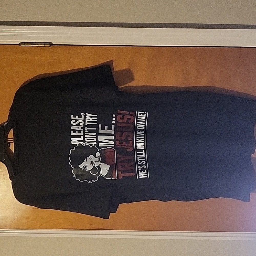 Womens Black / White / Red "Please Don't Try Me, Try Jesus" 2-Piece Shorts Set - Picture 3 of 11